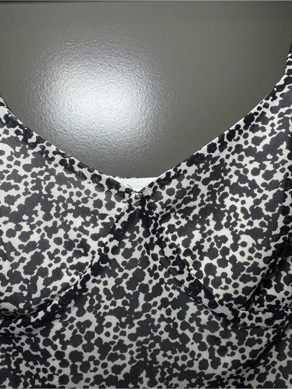 Abound Black and White Spotted Puff Sleeve Crop Top